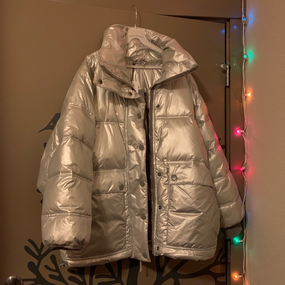 Adidas by Stella McCartney Silver Oversized Puffer